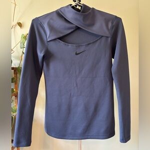 Nike Dark Blue Long Sleeve Top with Cutout